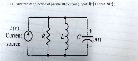 Solved Find The Transfer Function Of A Parallel Rlc Circuit Input I