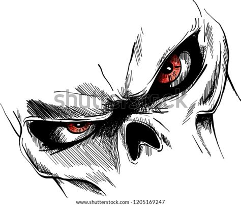 Skull Red Eyes Cartoon Vector Image стоковая векторная графика без