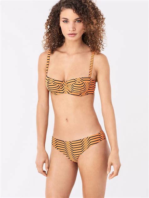 Womens DVF Two Pieces Mila Balconette Bikini Top Geo Tiger Tigress