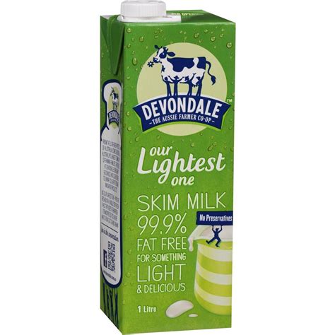 Devondale Uht Milk Skim 999 Fat Free 10 X 1 Litre Cartons Per Box