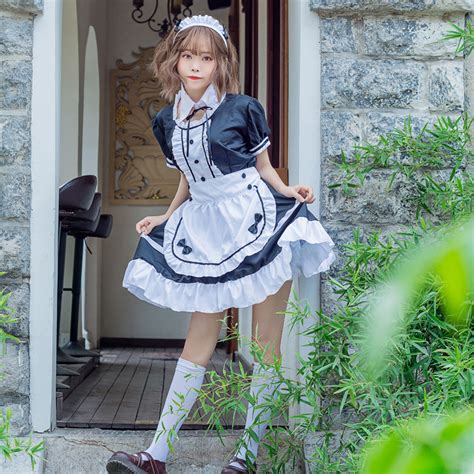 New Sexy Sweet Gothic Lolita Dress French Maid Costume Anime Cosplay
