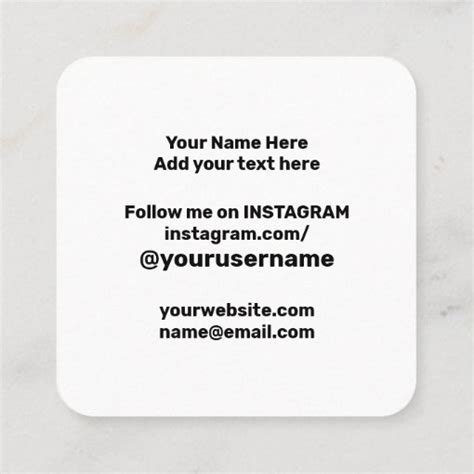 Instagram Logo Social Media Black And White Promo Calling Card Zazzle