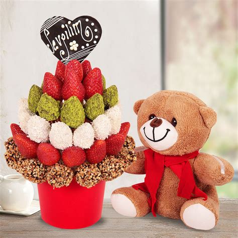 Send Flowers Turkey Sympathetic Teddy And Colourful Strawberries From