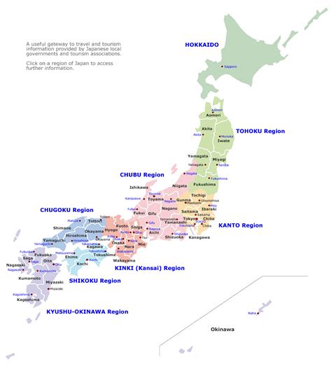 Japan Tourist Destinations Map