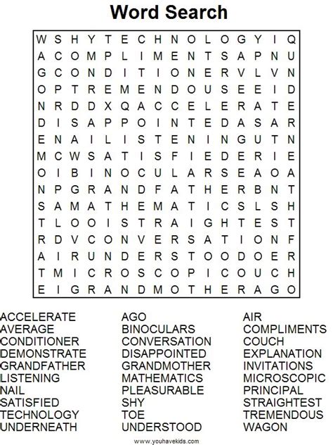 Hard Printable Word Searches For Adults Printer Friendly Word Search