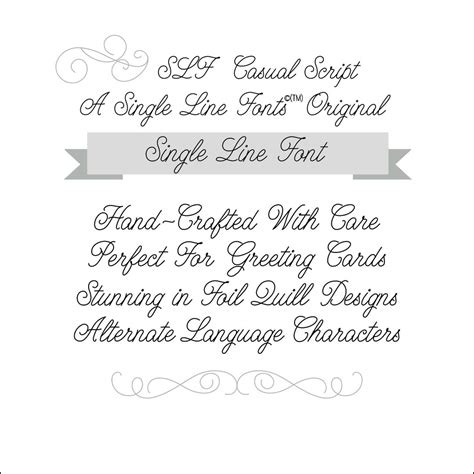 Genuine Single Line Fonts©tm Slf Casual Script Etsy