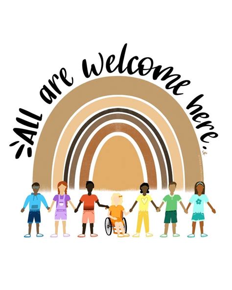 All Are Welcome Diversity Printable Poster Classroom Posters Teach