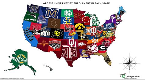 Map Of Largest Us Universities By Enrollment 1677x935 Aggies