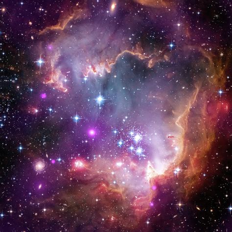 Composite Image Of Ngc 602 And Small Magellanic Cloud Photograph By