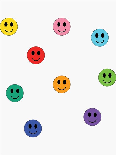 Rainbow Smiley Face Pack Sticker For Sale By Kyliegantzel Redbubble