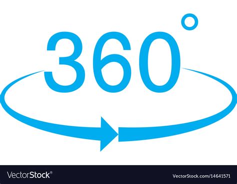 360 Degree Icon On White Background Degree Vector Image