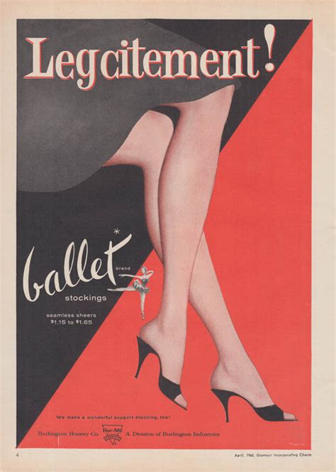 legcitement ballet seamless sheer stockings ad 1960