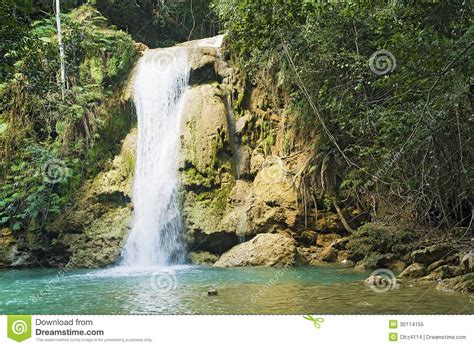 Limon Waterfall Dominican Republic Stock Image Image Of Scenic