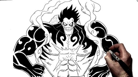 How To Draw Luffy Gear 4 Step By Step One Piece Youtube