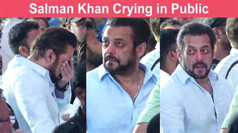 Salman Khan Crying In Public At Satish Kaushik Last Rites Youtube