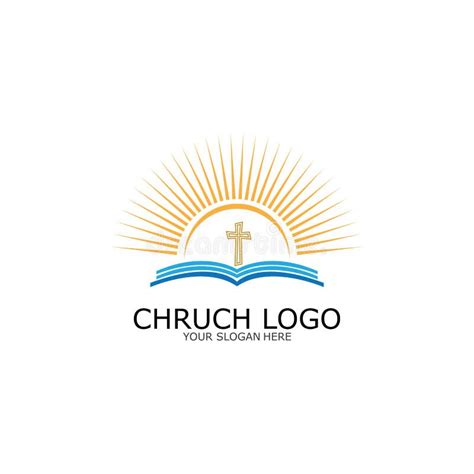 Igreja Do Logotipo Símbolo Cristão A Bíblia E A Cruz Do Cristo Jesus