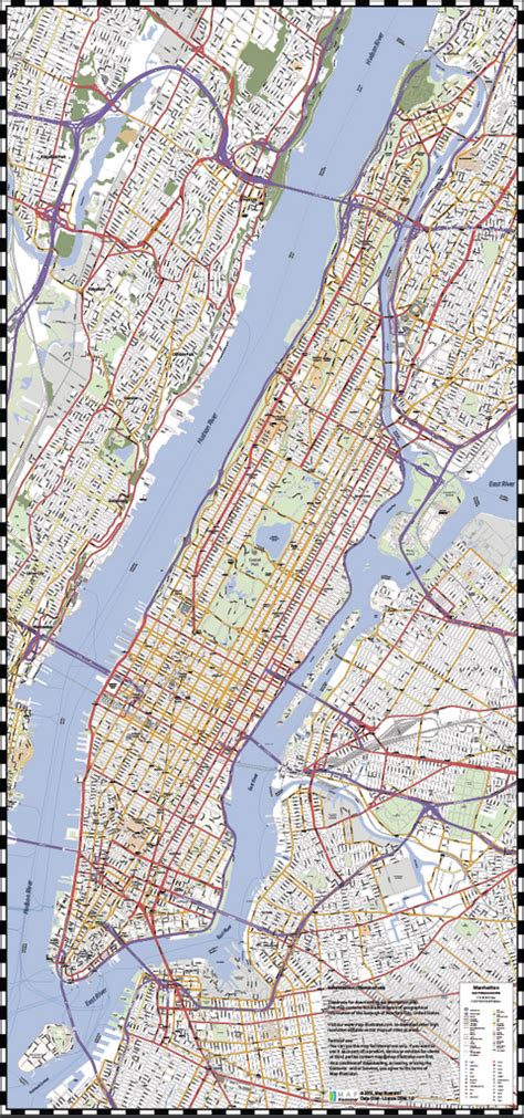 Detailed Vector Map Of Manhattan New York City Map Illustrators