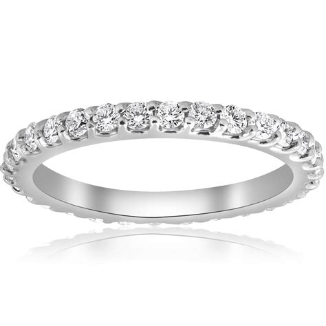 12ct Channel Set Diamond Eternity Ring 14k White Gold Clothing Shoes