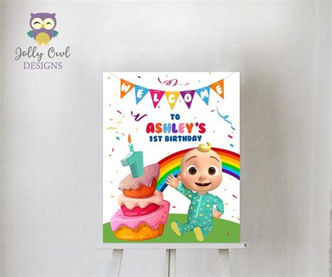 Ello the elephant design and coloring page cocomelon svg jpeg png dxf eps 300dpi sublimation design cutting file printable stackable. Cocomelon Birthday Party Welcome Sign - Digital Printable - Jolly Owl Designs