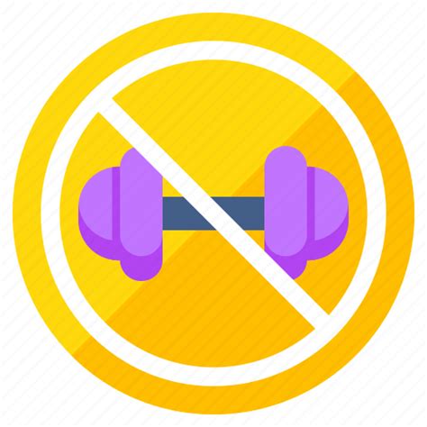 No Gym No Weightlifting No Dumbbells No Halters Stop Gym Icon