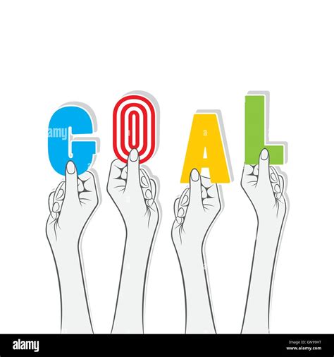 Goal Word Hold In Hand Concept Design Vector Stock Vector Image And Art