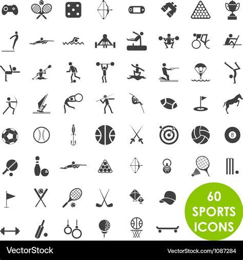 Sports Icons Basics Royalty Free Vector Image VectorStock