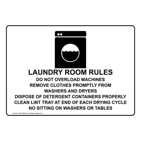 Policies Regulations Sign Laundry Room Rules Do Not Overload