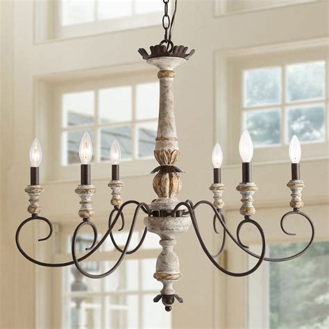 Lnc 6 Light Rustic French Country Chandeliers Ceiling Lights Wood D31x