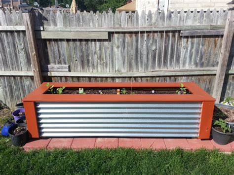 Product title gymax 48 x24 raised garden bed rectangle plant box planter flower vegetable brown white average rating. DIY corrugated metal garden planter - This Abandoned House ...