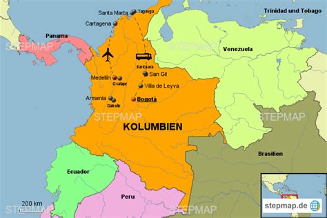 Stepmap Kolumbien Landkarte Für Kolumbien