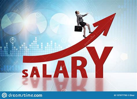 Concept Of Increasing Salary With Businesswoman Stock Image - Image of ...