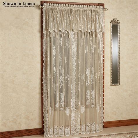 20 Lace Curtains With Attached Valance Homyhomee