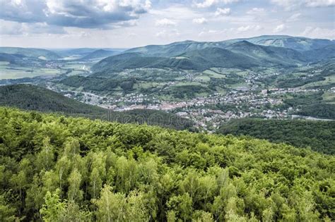 View From Lookout Tower Haj Nova Bana Slovakia Stock Photo Image Of