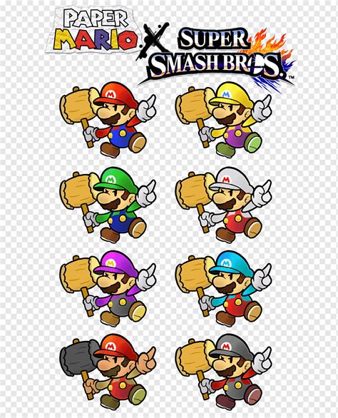 Paper Mario Super Smash Bros Video Game Mario Series Art Coloured