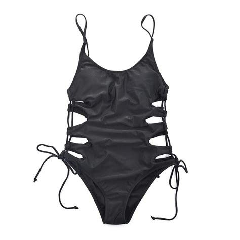 Mandm 2018 Solid One Piece Swimsuit Bandage Swimwear Women Monokini Swimming Suit For Women Sexy