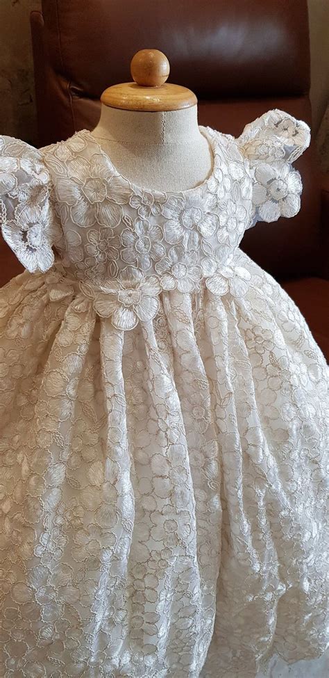 Lace Christening Gown Baptism Dress For Baby Girl Girls Etsy