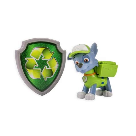 Nickelodeon Paw Patrol Rocky Recycle Dog Action Pack Pup Figure And Badge