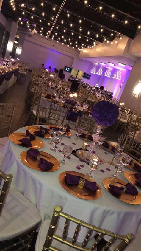 Gold, ivory & deep purple wedding decor | Purple wedding decorations, Purple table, Deep purple ...