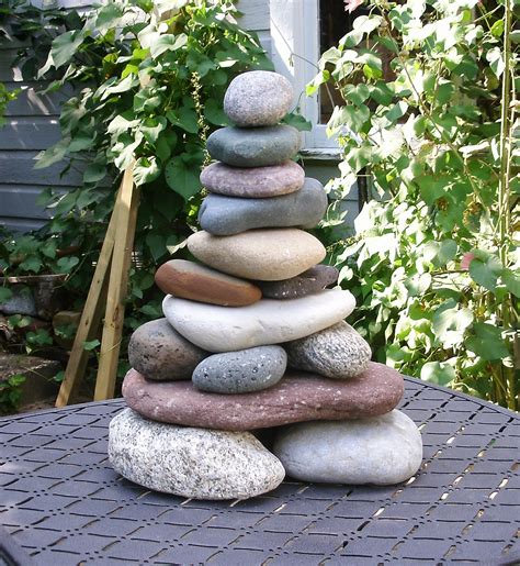 Large Garden Cairn From Lake Michigan And Superior Beach Stones Re