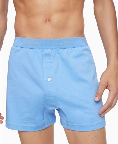 Calvin Klein 3 Pack Cotton Classics Knit Boxers In Blue For Men Lyst