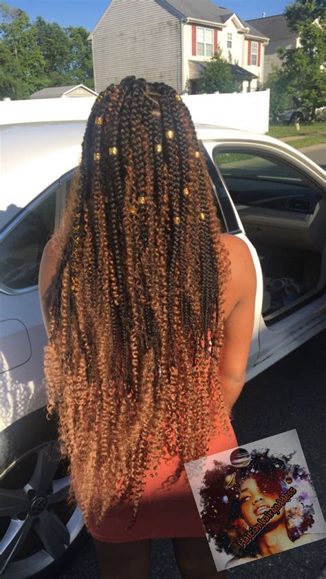 Knotless Bohemian Box Braids With Color