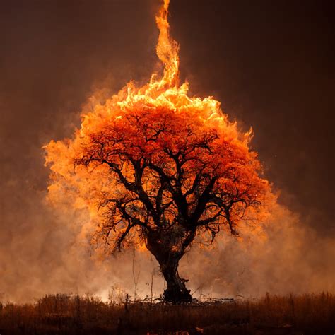 Prompthunt Burning Tree On Fire High Quality 4k Photo