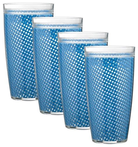 Insulated Drinkware In Process Blue Set Of 4 Contemporary Everyday Glasses By Shopladder