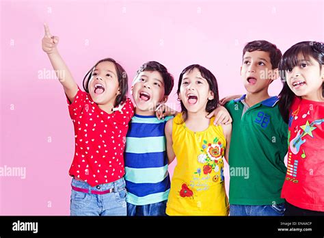Indian Kids Groups Friends Fun Stock Photo Alamy