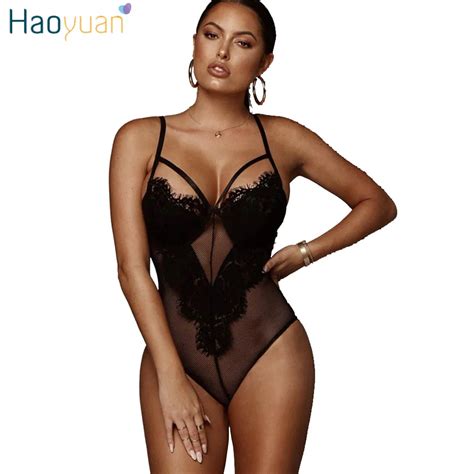 Buy Haoyuan White Black Mesh Lace Sheer Bodysuit Sexy Costumes Summer Boho