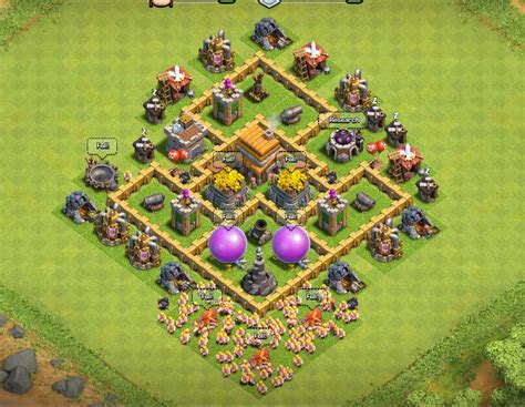 Clash Of Clans Th5 Base Layout - Clash Of Clans Town Hall Level 5 Defense | TH 5 War Base | Good Clash