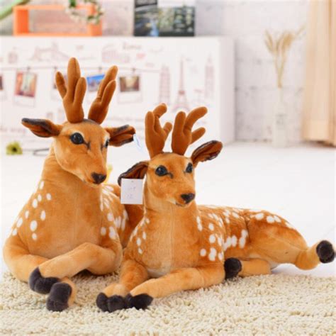 Simulation Plush Sika Deer Stuffed Toy Soft Deer Plush Doll For Kids