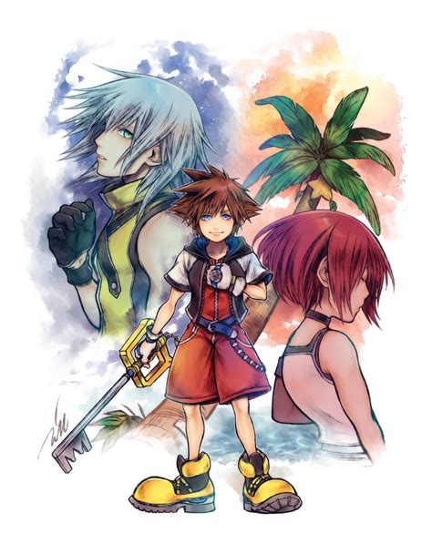 Sora Kairi And Riku Kingdom Hearts Drawn By Mim Mimya Danbooru