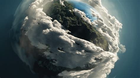 Fond Décran Art Numérique Planète Espace Ciel Des Nuages Terre