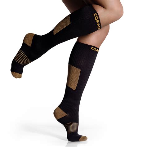 Copperjoint Long Compression Socks For Women And Men 15 20 Mmhg Knee High Copper Infused